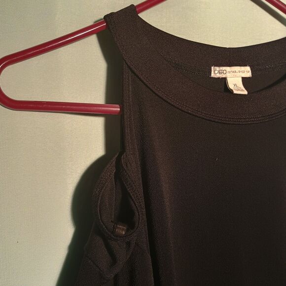 Cato Black Cold Shoulder Sleeveless Midi Dress – Size XL - Picture 2 of 5